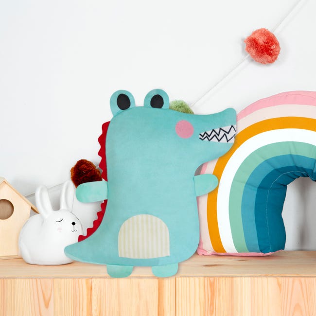 Poduszka dla dzieci Soft Petit Dino niebieska 26 x 30 cm