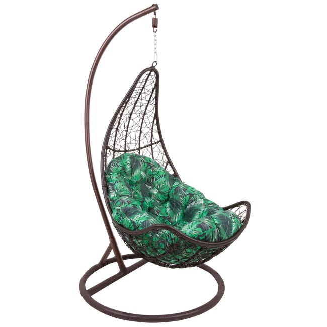Poduszka na fotel wiszący Oval 100 x 144 cm monstera Patio