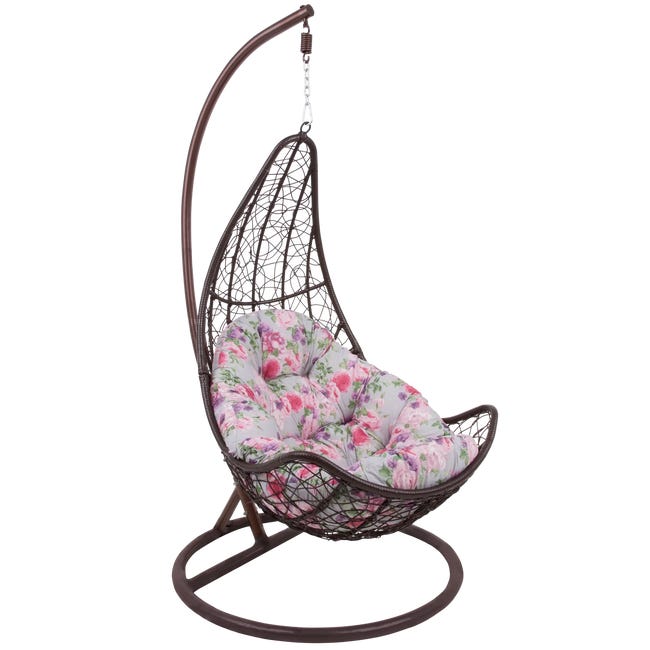 Poduszka na fotel wiszący Oval 100x144 cm róże Patio