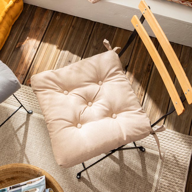 Poduszka na krzesło Luck beżowa 40 x 40 x 6 cm Inspire