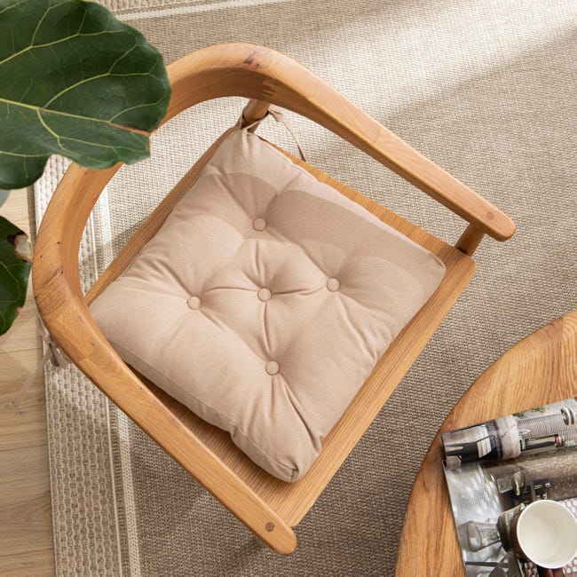 Poduszka na krzesło Luck beżowa 40 x 40 x 6 cm Inspire