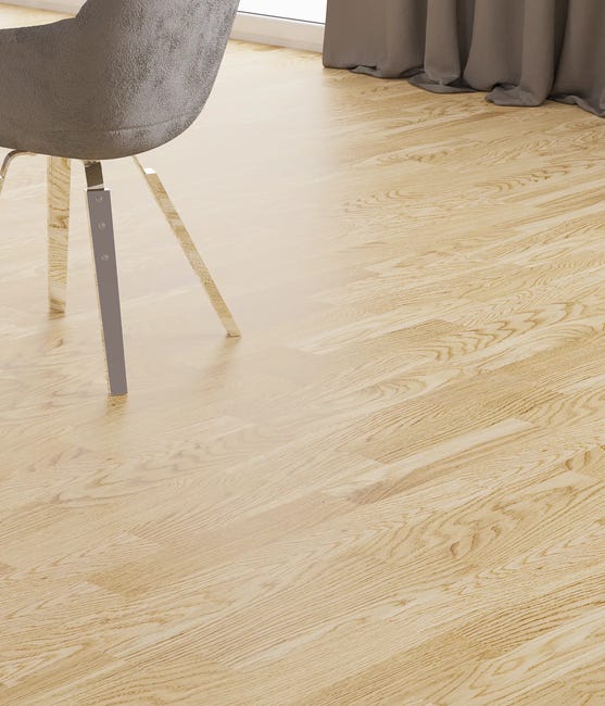 Podłoga drewniana deska trójwarstwowa Dąb standard 3-lamelowa lakier półmatowy 10 mm Barlinek