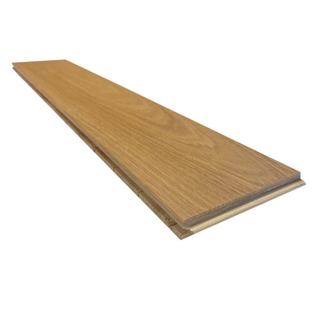 Podłoga drewniana deska warstwowa jodełka klasyczna dąb lakier mat 15x120x600 mm Woodplast