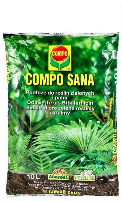 Podłoże do roślin zielonych i palm 10l Compo Sana
