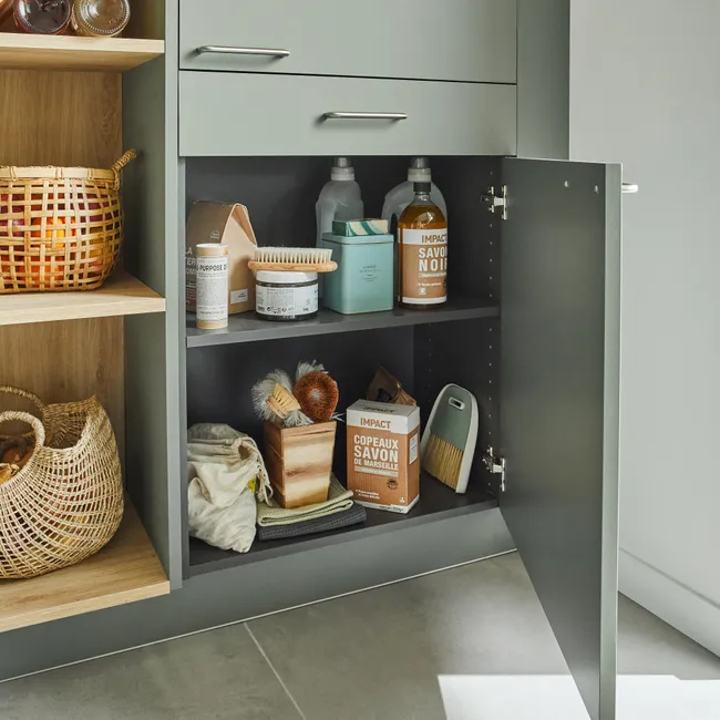 Pojemnik do szuflad 10 x 10 x 14.7 cm akacja Delinia iD