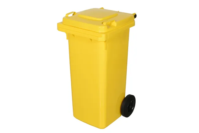 Pojemnik na odpady plastikowe i metalowe 120l żółty