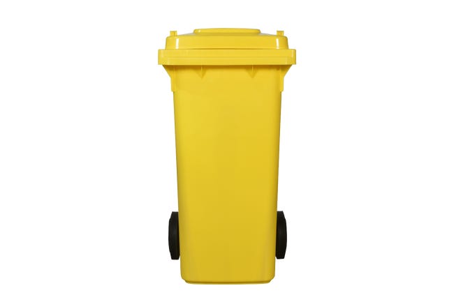 Pojemnik na odpady plastikowe i metalowe 120l żółty
