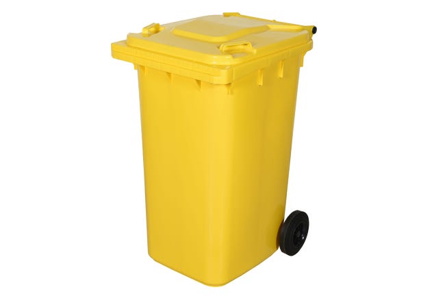 Pojemnik na odpady plastikowe i metalowe 240l żółty
