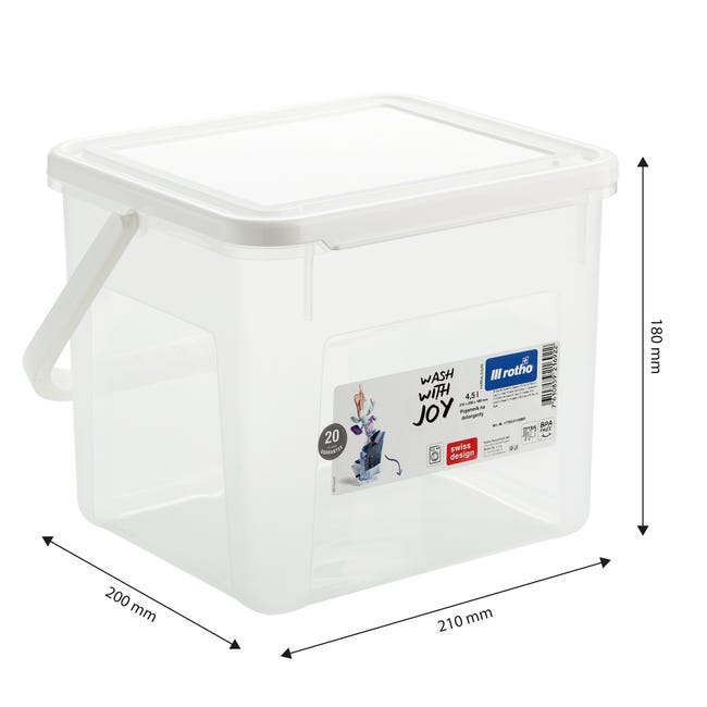 Pojemnik na proszek do prania Basic 4.5L biały Rotho