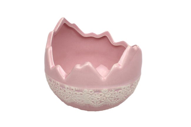 Pojemnik na rzeżuchę 11 x 10 cm różowy ceramiczny