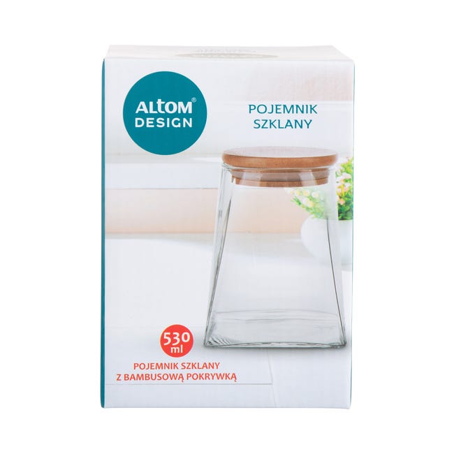 Pojemnik szklany z bambusową pokrywką 530 ml Altom Design