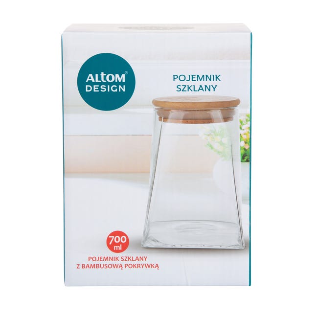 Pojemnik szklany z bambusową pokrywką 700 ml Altom Design