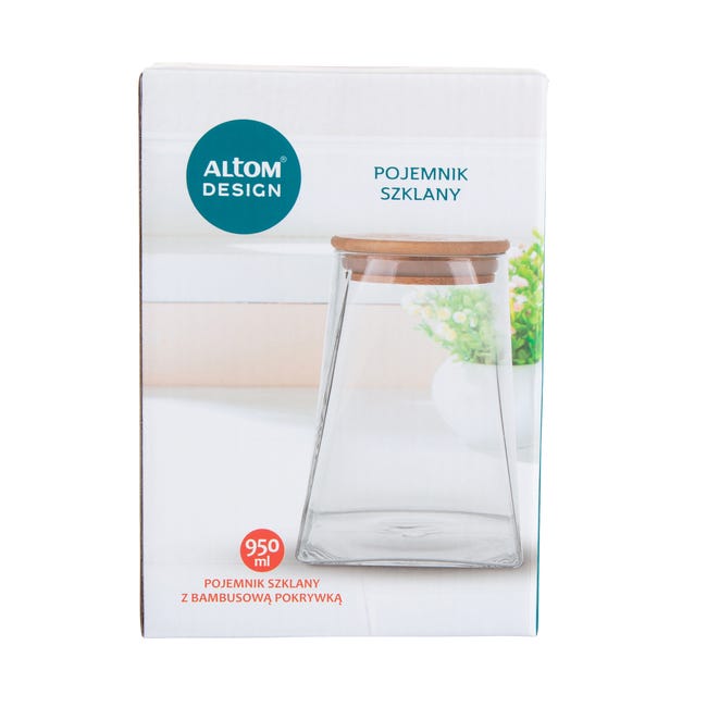 Pojemnik szklany z bambusową pokrywką 950 ml Altom Design