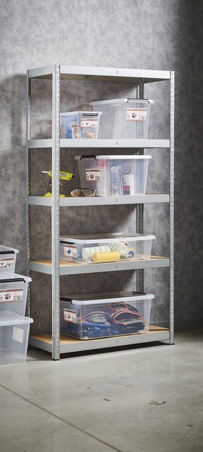 Pojemnik z klipsami na kółkach 40 l 39 x 25 x 58 cm Spaceo