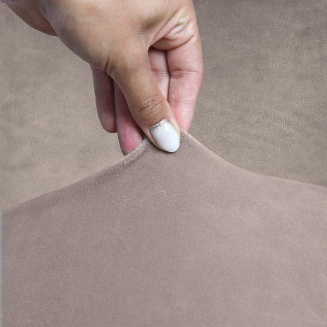 Pokrowiec na sofę 4-osobową Smart Protect Velvet beżowy XL