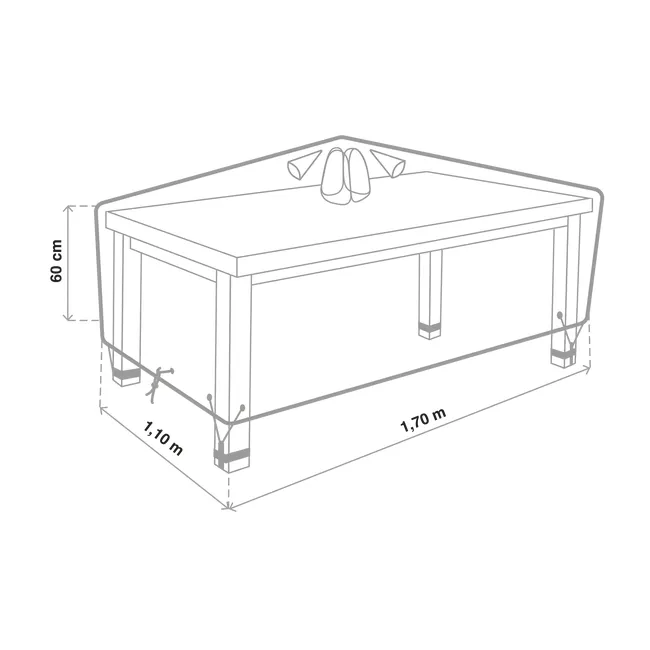 Pokrowiec na stół ogrodowy 170x110x60 cm Naterial