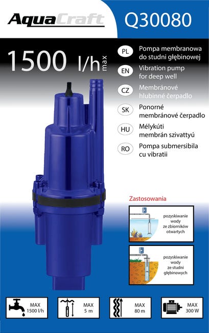 Pompa głębinowa Aquacraft 300W 1200l/h