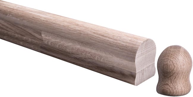 Poręcz schodowa drewniana dębowa 2700x62x50 mm KORNIK