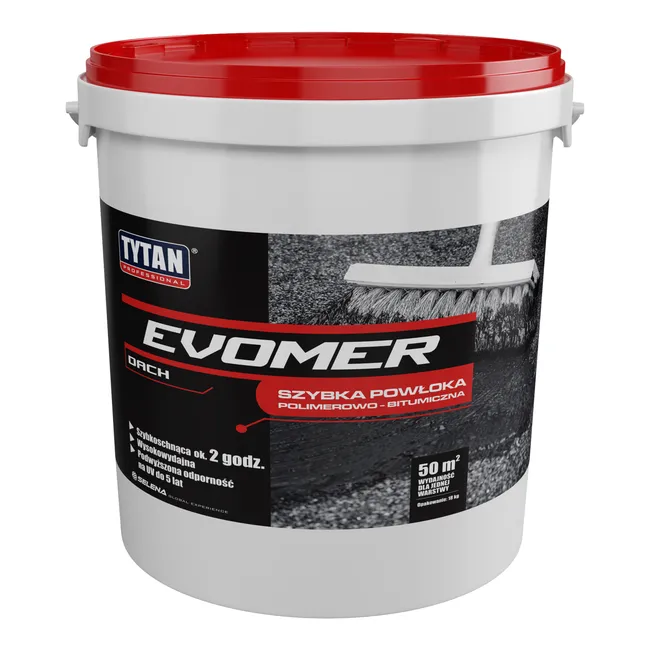 Powłoka polimerowo-bitumiczna do dachów Evomer 18 kg Tytan Professional