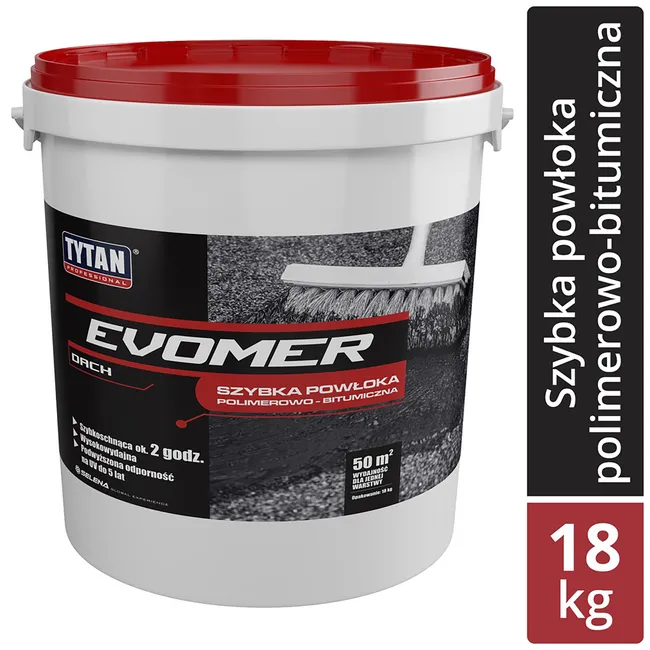 Powłoka polimerowo-bitumiczna do dachów Evomer 18 kg Tytan Professional