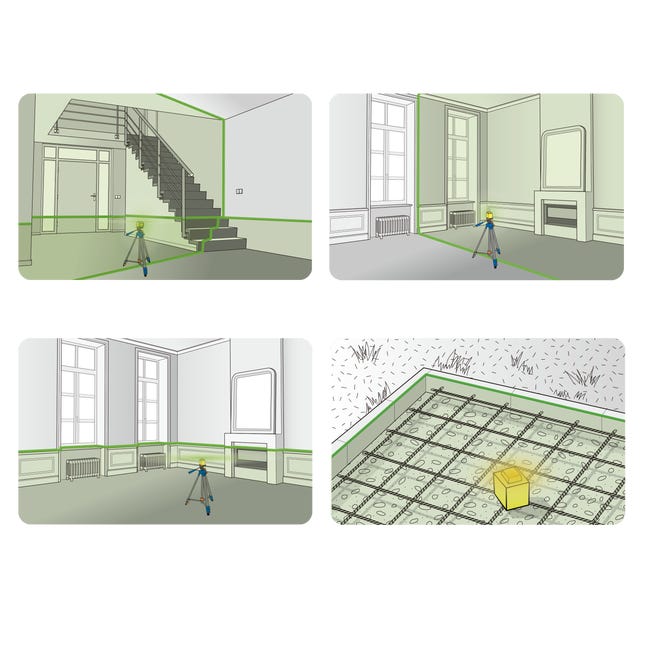 Poziomica laserowa zielona 360 st. 20 m + statyw Dexter