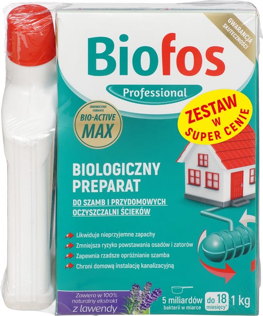 Preparat do szamb 1kg Biofos + WC żel 500ml