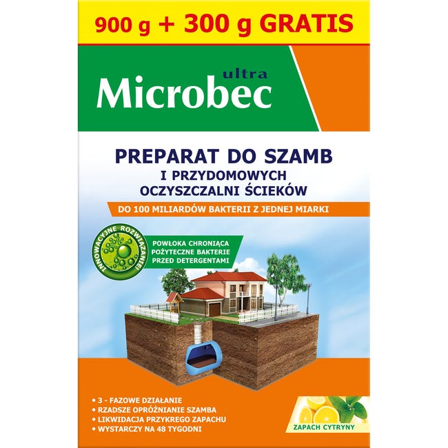 Preparat do szamb i przydomowych oczyszczalni ścieków 1.2kg Microbec