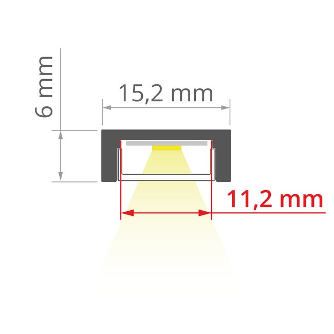 Profil aluminiowy do taśm LED czarny 1 m Kluś