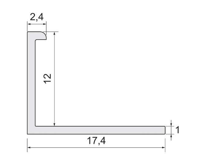 Profil do glazury aluminium narożny 12 mm / 2.5 m Biały Cezar