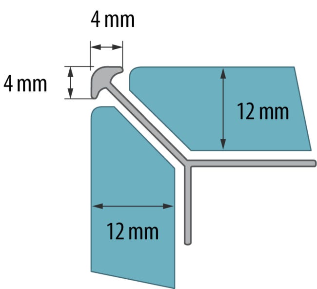 Profil do glazury aluminium zewnętrzny 12 mm / 2.5 m Złoty Cezar