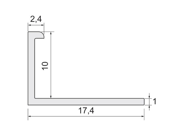 Profil do glazury zewnętrzny aluminium 10 mm / 2.5 m Biały Cezar