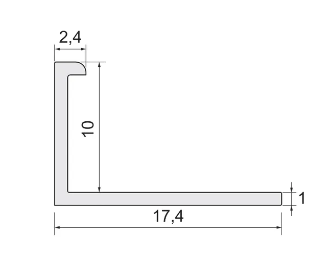 Profil do glazury zewnętrzny aluminium 10 mm / 2.5 m Srebrny Cezar