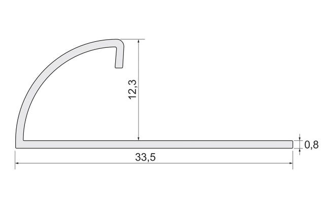 Profil do glazury zewnętrzny półokrągły 12 mm / 2.5 m Stal nierdzewna Standers