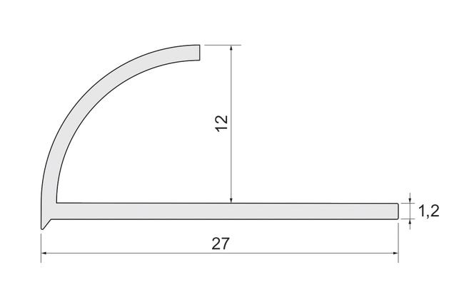 Profil do glazury zewnętrzny półokrągły PVC 12 mm / 2.5 m Czarny Standers
