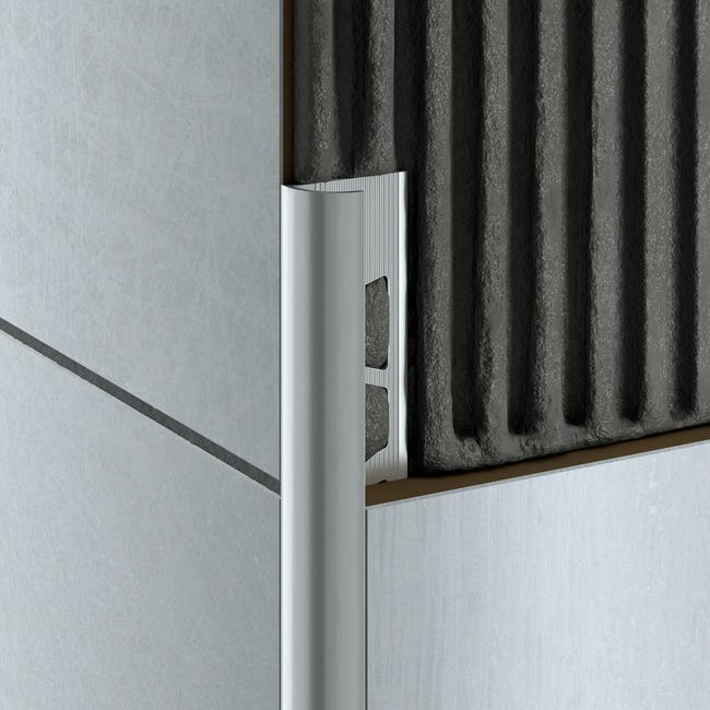Profil do glazury zewnętrzny półokrągły PVC 12 mm / 2.5 m Srebrny Standers