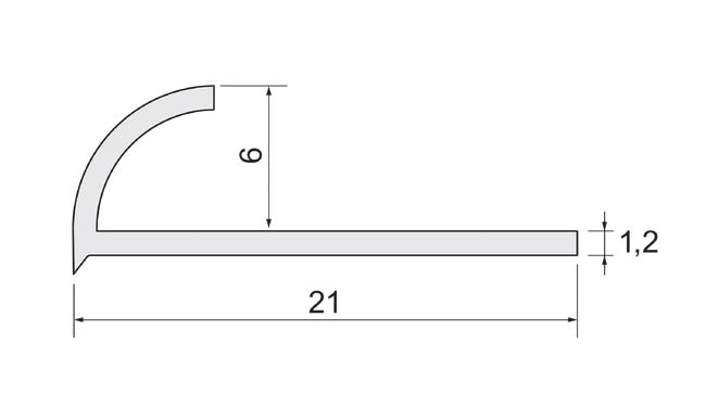 Profil do glazury zewnętrzny półokrągły PVC 6 mm / 2.5 m Biały zimny Standers