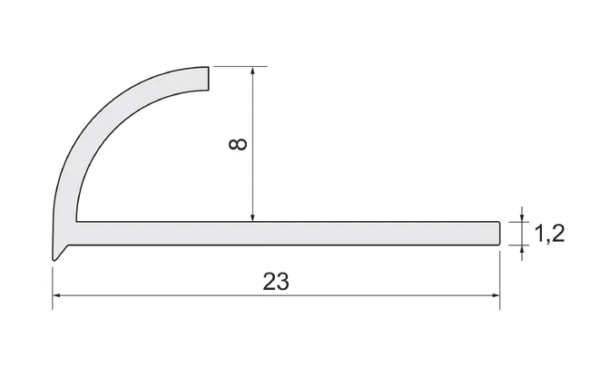 Profil do glazury zewnętrzny półokrągły PVC 8 mm / 2.5 m Biały zimny Cezar