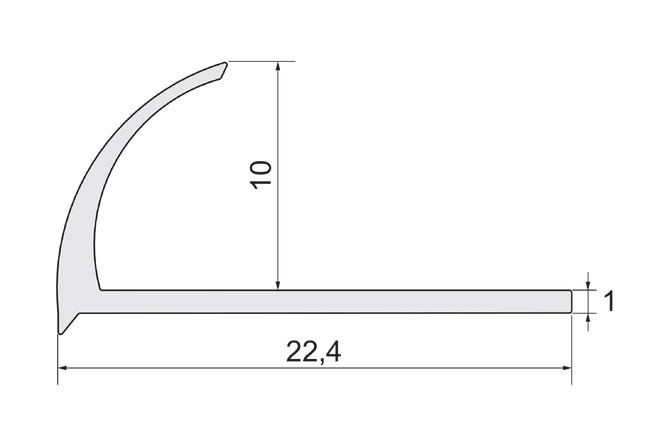 Profil do glazury zewnętrzny półokrągły aluminium 10 mm / 2.5 m Srebrny Cezar