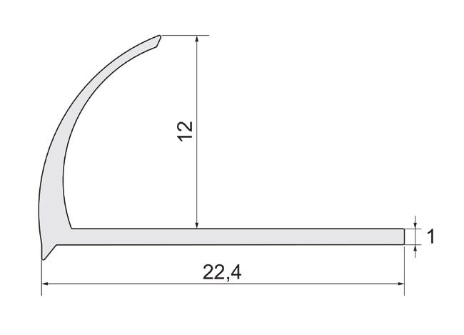 Profil do glazury zewnętrzny półokrągły aluminium 12 mm / 2.5 m Srebrny Standers
