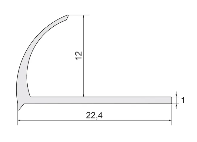 Profil do glazury zewnętrzny półokrągły aluminium 12 mm / 2.5 m Złoty Cezar