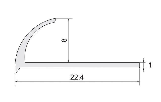 Profil do glazury zewnętrzny półokrągły aluminium 8 mm / 2.5 m Biały Cezar