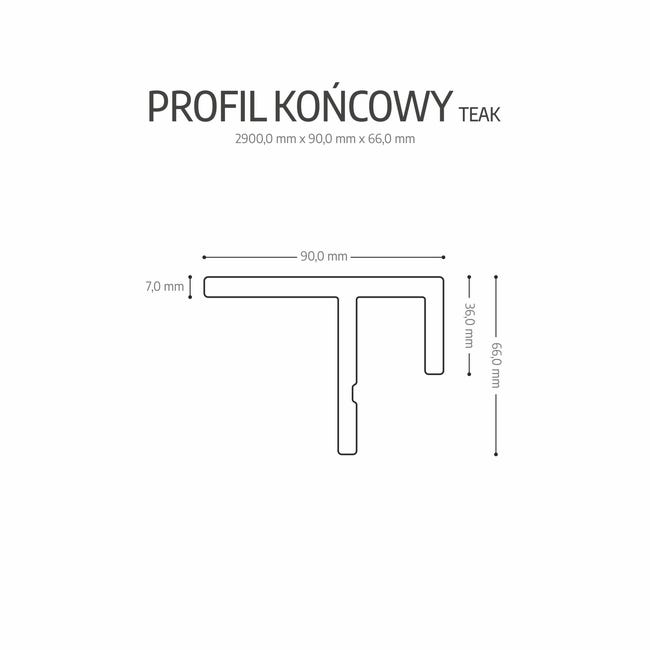 Profil końcowy do paneli i desek elewacyjnych Teak 2 sztuki Max-Stone