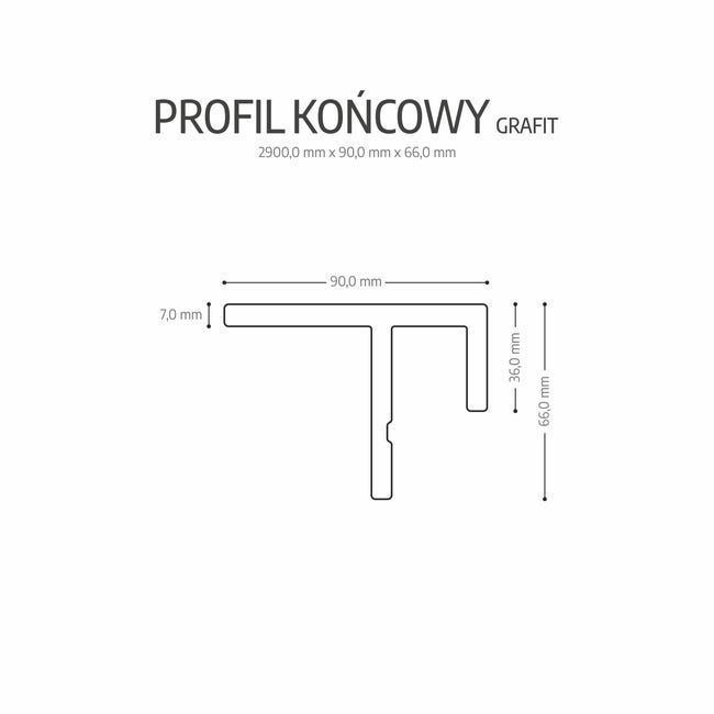 Profil końcowy do paneli i desek elewacyjnych grafit 2 sztuki Max-Stone