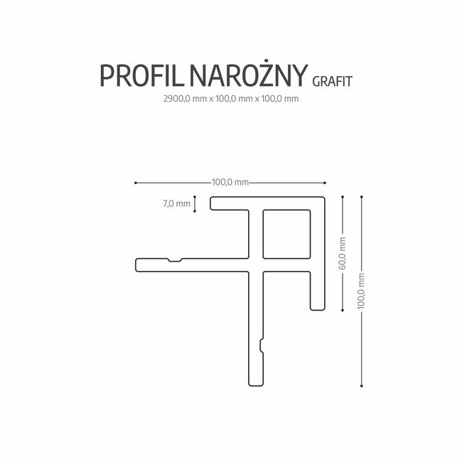 Profil narożny do lameli i desek elewacyjnych Grafit 2 sztuki Max-Stone