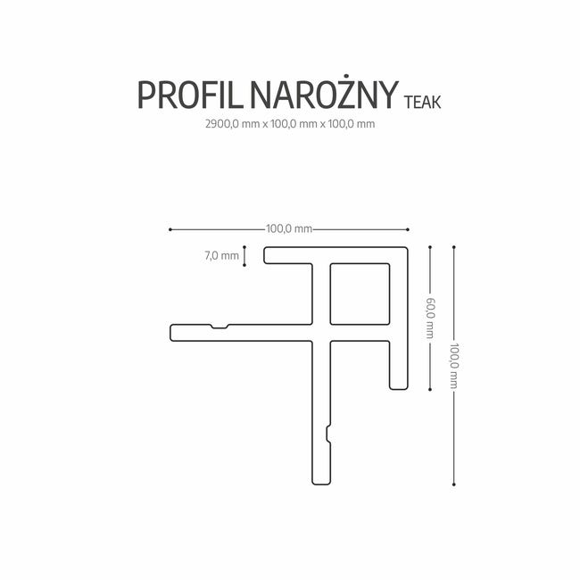 Profil narożny do lameli i desek elewacyjnych Teak 2 sztuki Max-Stone