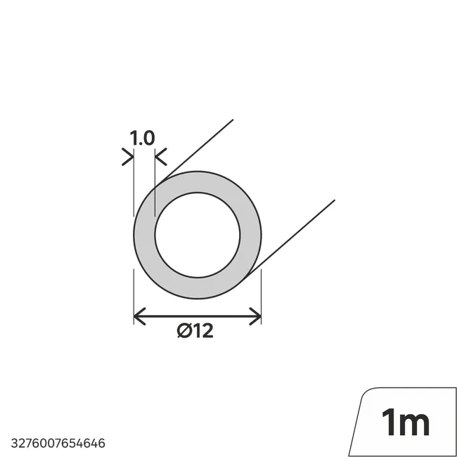 Profil okrągły pvc 1m 12x1 mm matowy biały Standers