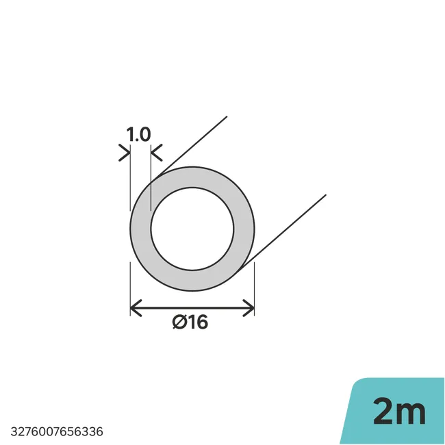 Profil okrągły stalowy 2m 16x1 mm srebrny Standers