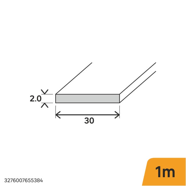 Profil płaski aluminiowy 1m 30x2 mm biały Standers