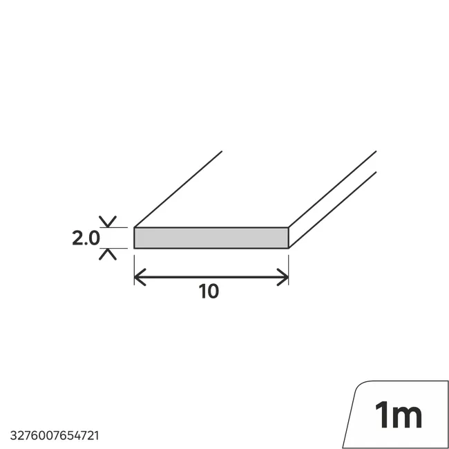 Profil płaski pvc 1m 10x2 mm matowy biały Standers