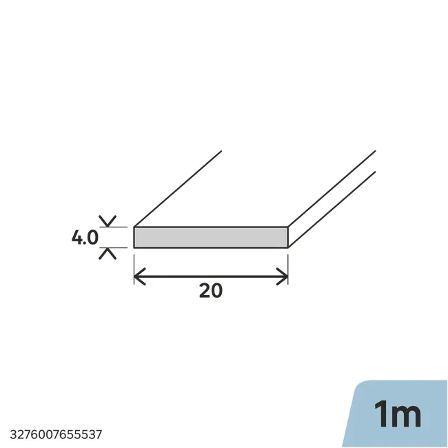 Profil płaski stalowy 1m 20x4 mm szary Standers